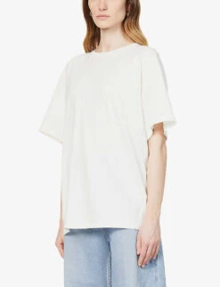 Toteme Oversized Cotton-jersey T-shirt 7 Toteme Oversized Cotton-jersey T-shirt -Whistles Closet Shop R03890646 OFFWHITE ALT02