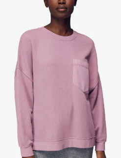 Whistles Denim-pocket Cotton-jersey Sweatshirt 7 Whistles Denim-pocket Cotton-jersey Sweatshirt -Whistles Closet Shop R03896673 PALEPINK ALT02