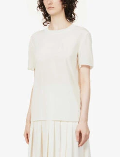 Joseph Rubin Silk-crepe Blouse 7 Joseph Rubin Silk-crepe Blouse -Whistles Closet Shop R03900837 IVORY ALT02
