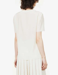 Joseph Rubin Silk-crepe Blouse 8 Joseph Rubin Silk-crepe Blouse -Whistles Closet Shop R03900837 IVORY ALT03