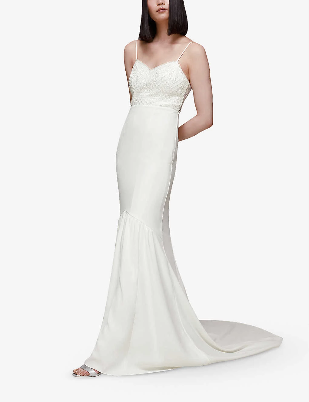 Whistles Sylvie Embroidered Lace And Crepe Wedding Dress 2 Whistles Sylvie Embroidered Lace And Crepe Wedding Dress - Image 2