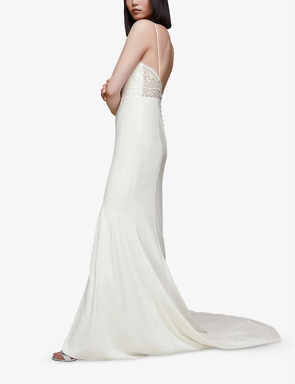 Whistles Sylvie Embroidered Lace And Crepe Wedding Dress 3 Whistles Sylvie Embroidered Lace And Crepe Wedding Dress - Image 3