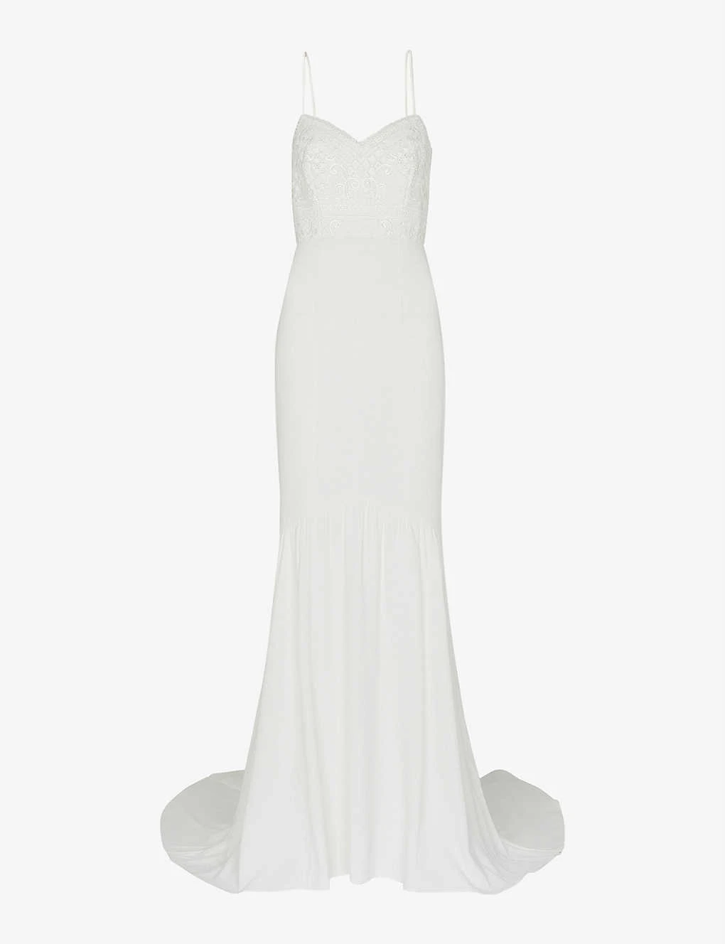 Whistles Sylvie Embroidered Lace And Crepe Wedding Dress 1 Whistles Sylvie Embroidered Lace And Crepe Wedding Dress