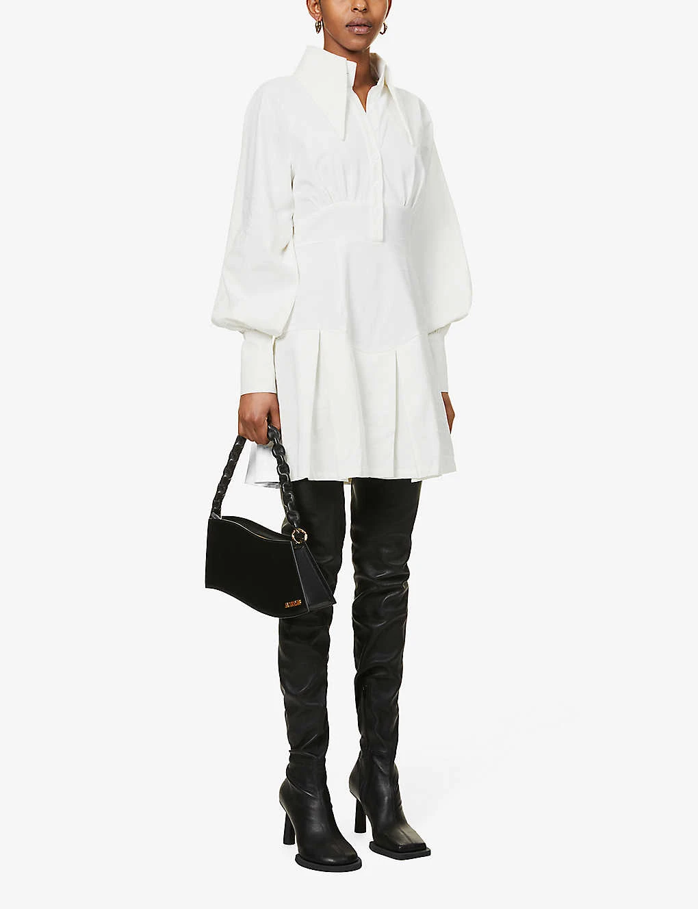 Oversized-collar Crepe Mini Dress 2 Oversized-collar Crepe Mini Dress - Image 2