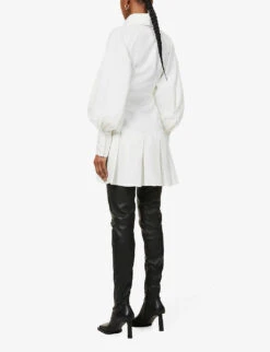 Oversized-collar Crepe Mini Dress 8 Oversized-collar Crepe Mini Dress -Whistles Closet Shop R03913527 WHITE ALT03