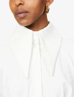 Oversized-collar Crepe Mini Dress 9 Oversized-collar Crepe Mini Dress -Whistles Closet Shop R03913527 WHITE ALT04