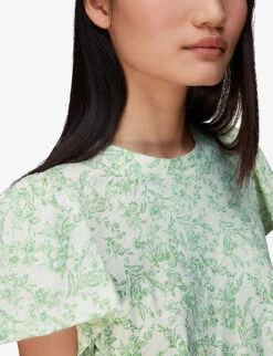 Whistles Baroque Frill-trimmed Floral-print Cotton-jersey T-shirt 9 Whistles Baroque Frill-trimmed Floral-print Cotton-jersey T-shirt -Whistles Closet Shop R03932925 MULTICOLOURED ALT04