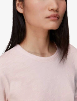 Whistles Emily Ultimate Crewneck Cotton-jersey T Shirt -Whistles Closet Shop R03933342 PALEPINK ALT04