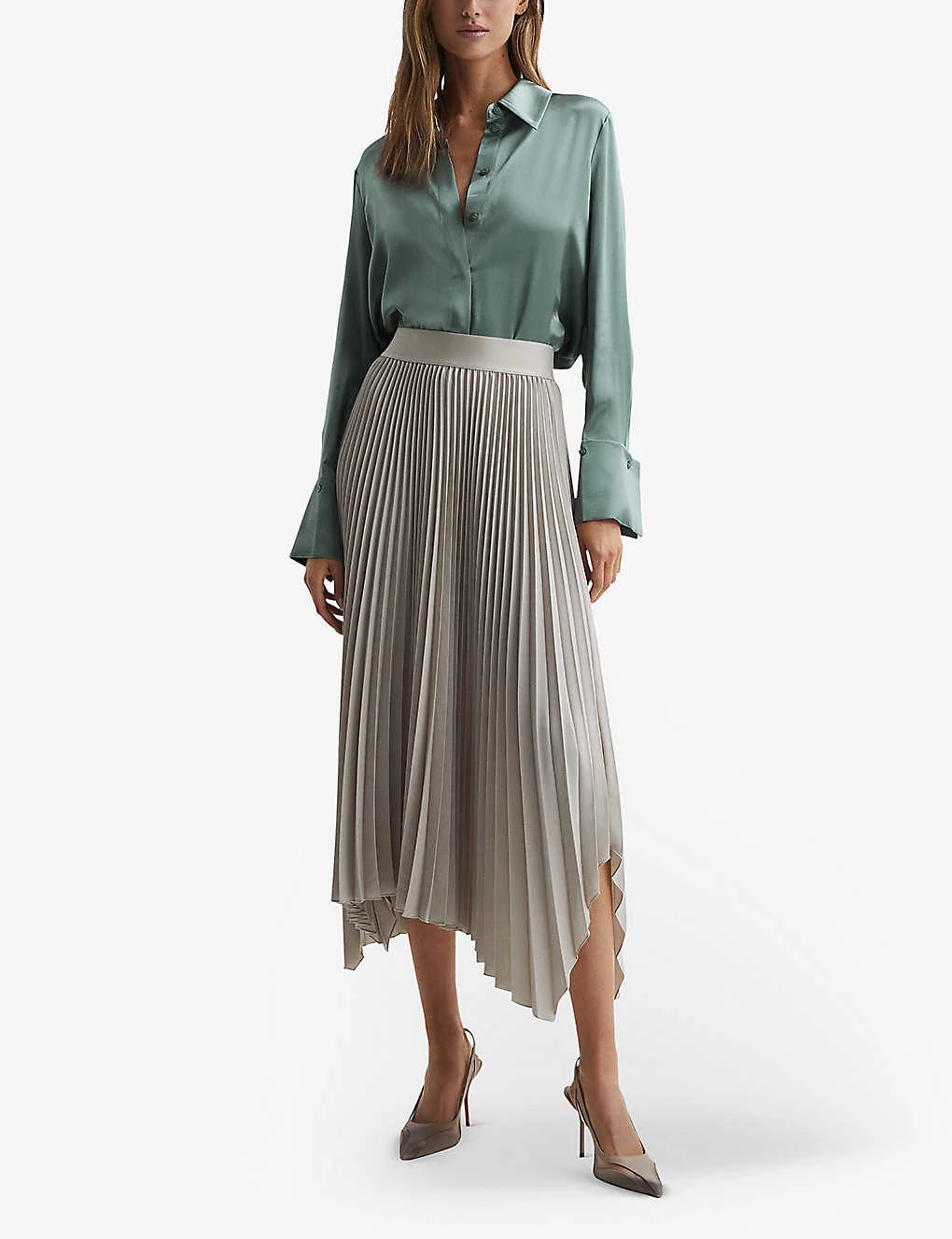 Reiss Hailey Point-collar Silk Shirt 2 Reiss Hailey Point-collar Silk Shirt - Image 2