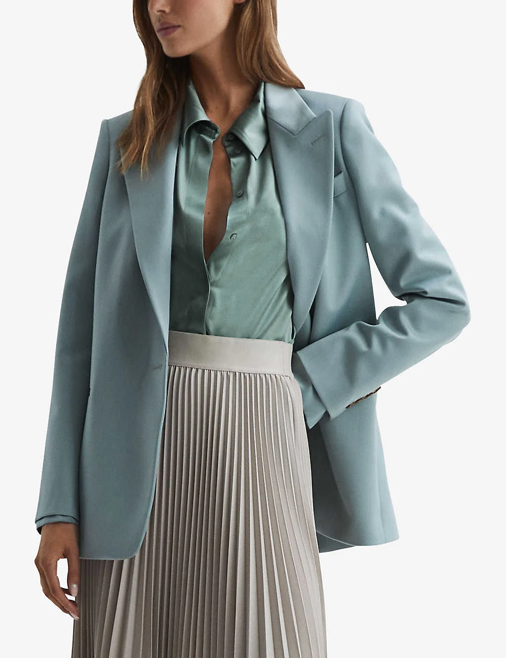 Reiss Hailey Point-collar Silk Shirt 5 Reiss Hailey Point-collar Silk Shirt - Image 5