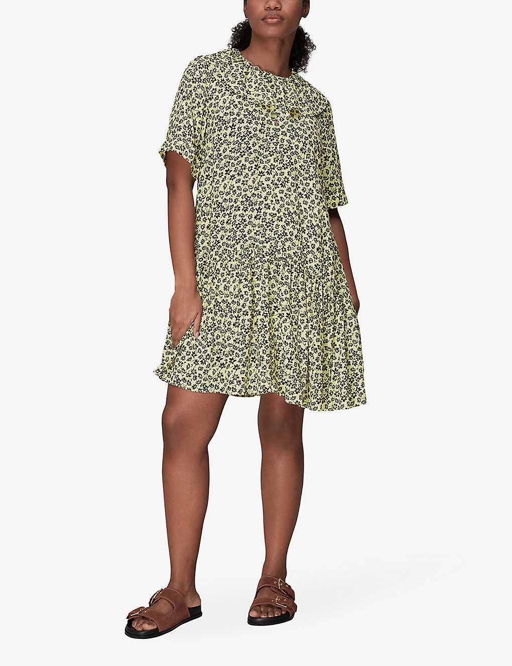 Whistles Floral-print Frill-collar Woven Dress 2 Whistles Floral-print Frill-collar Woven Dress - Image 2