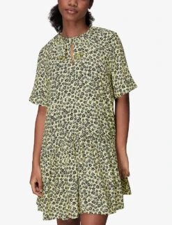 Whistles Floral-print Frill-collar Woven Dress 7 Whistles Floral-print Frill-collar Woven Dress -Whistles Closet Shop R03938497 YELLOW ALT02