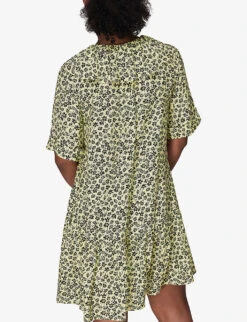 Whistles Floral-print Frill-collar Woven Dress 8 Whistles Floral-print Frill-collar Woven Dress -Whistles Closet Shop R03938497 YELLOW ALT03