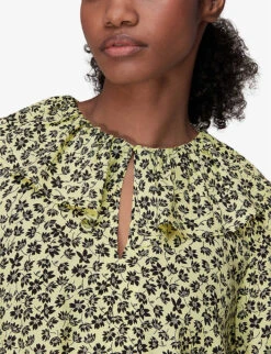 Whistles Floral-print Frill-collar Woven Dress 9 Whistles Floral-print Frill-collar Woven Dress -Whistles Closet Shop R03938497 YELLOW ALT04