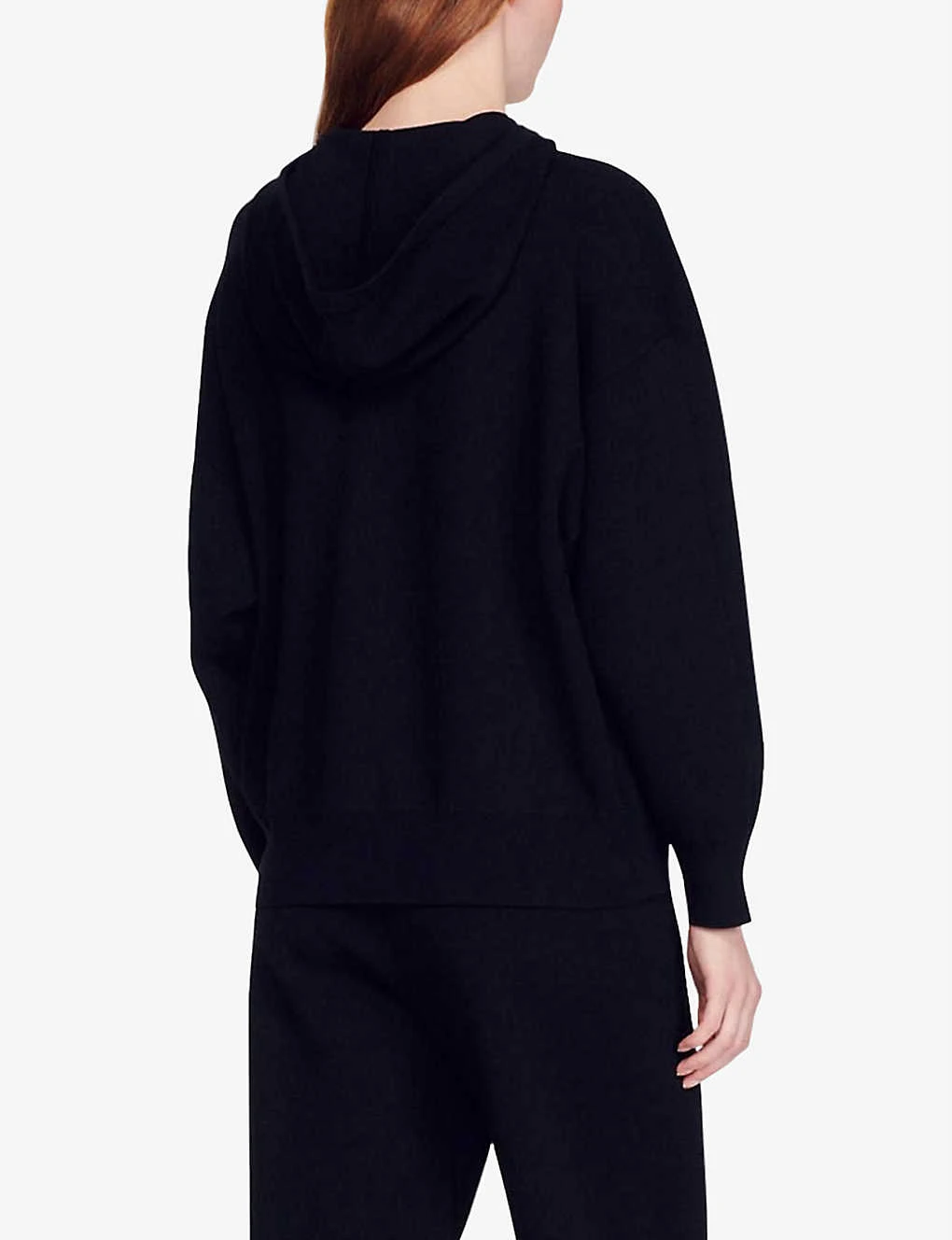 Sandro Boston Logo-patch Cotton-blend Hoody 4 Sandro Boston Logo-patch Cotton-blend Hoody - Image 4