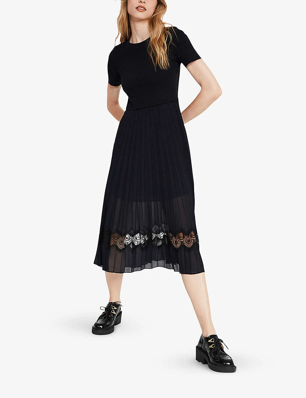 CLAUDIE PIERLOT Teli Pleated-petticoat Cotton Midi Dress 2 CLAUDIE PIERLOT Teli Pleated-petticoat Cotton Midi Dress - Image 2