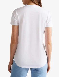 Ted Baker Lovage Relaxed-fit V-neck Cotton T-shirt -Whistles Closet Shop R03954954 WHITE ALT03