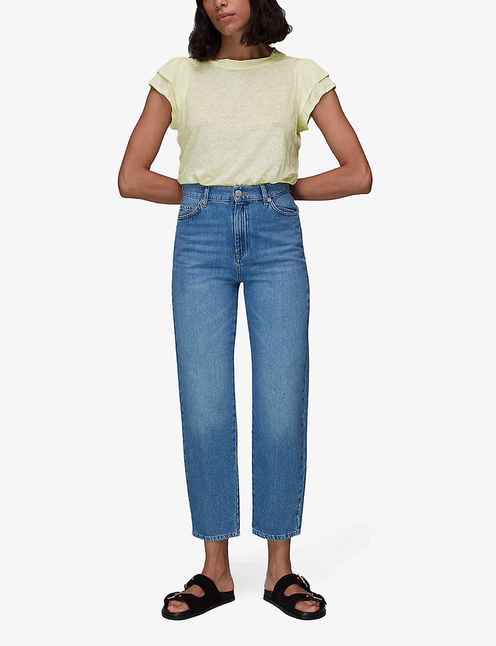 Whistles Laura Ruffled Linen T-shirt 2 Whistles Laura Ruffled Linen T-shirt - Image 2