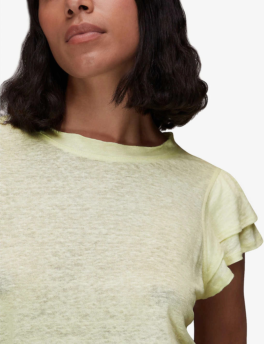 Whistles Laura Ruffled Linen T-shirt 5 Whistles Laura Ruffled Linen T-shirt - Image 5