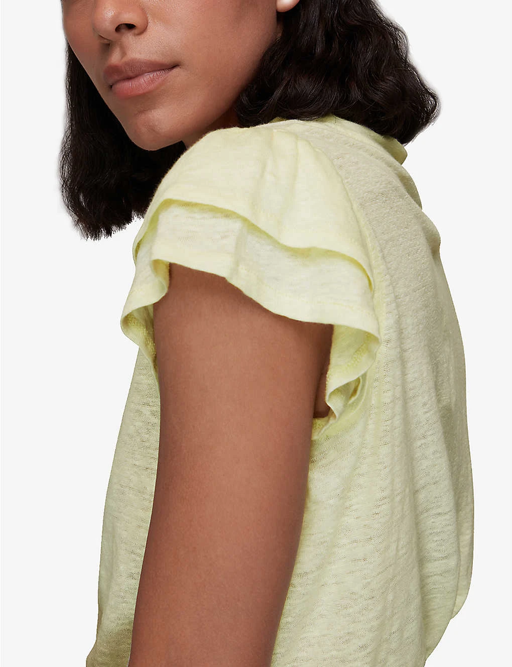Whistles Laura Ruffled Linen T-shirt 6 Whistles Laura Ruffled Linen T-shirt - Image 6