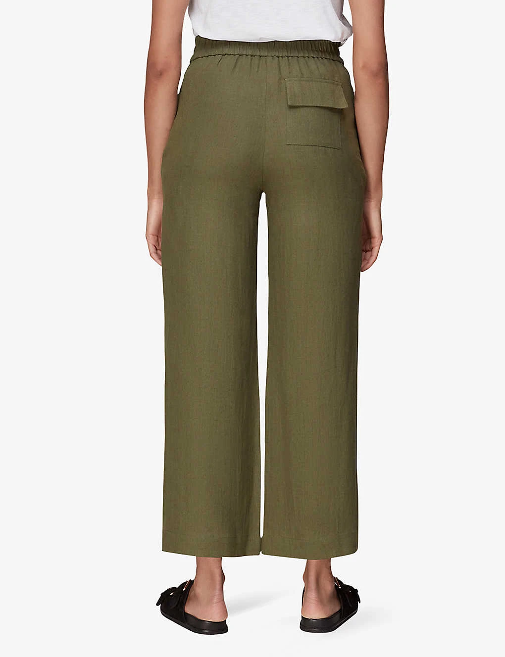 Whistles Cropped Wide-leg Mid-rise Linen Trousers 3 Whistles Cropped Wide-leg Mid-rise Linen Trousers - Image 3