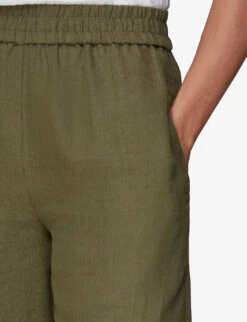 Whistles Cropped Wide-leg Mid-rise Linen Trousers 7 Whistles Cropped Wide-leg Mid-rise Linen Trousers -Whistles Closet Shop R03964324 KHAKIOLIVE ALT03