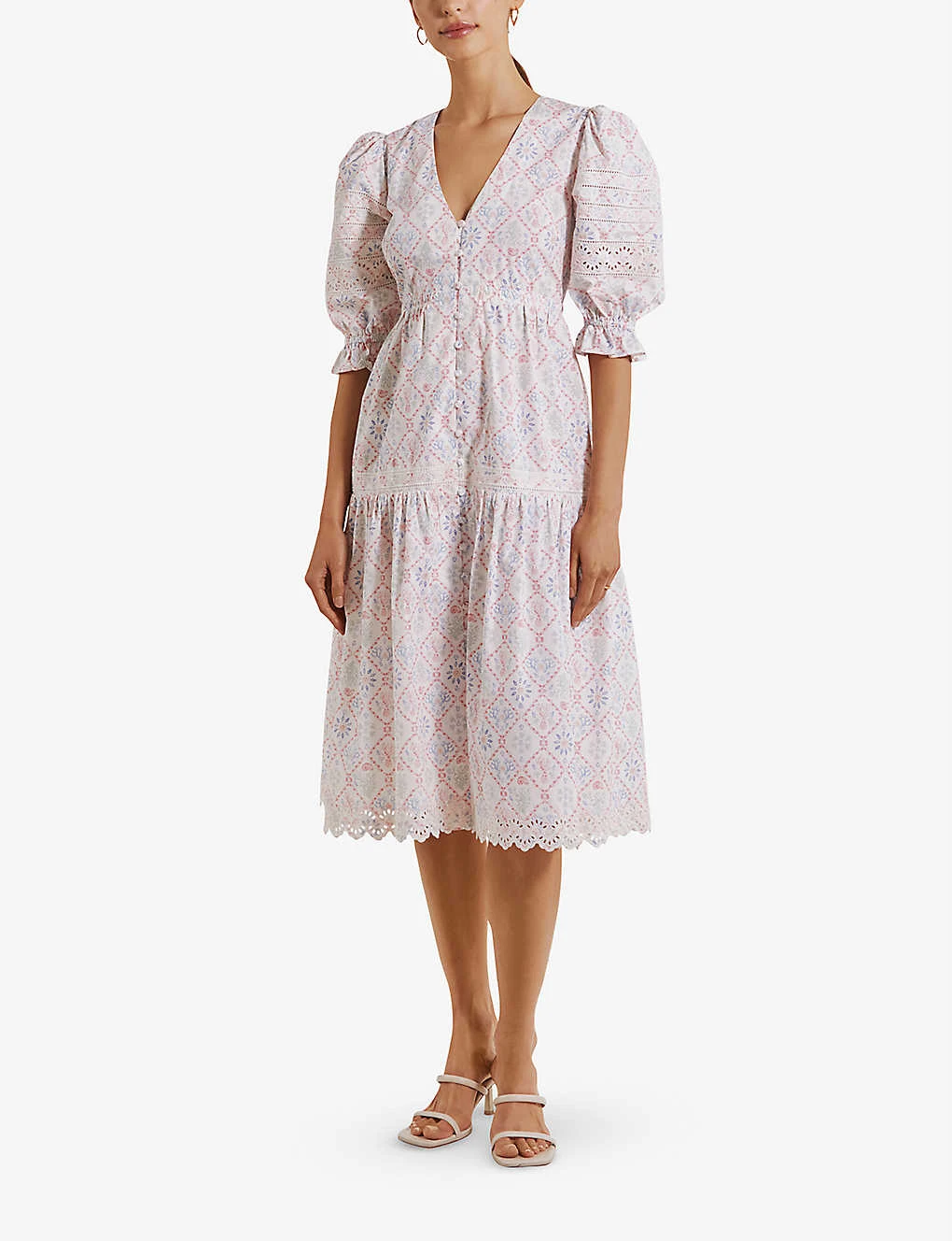 By Malina Amara Shell-print Cotton Midi Dress 2 By Malina Amara Shell-print Cotton Midi Dress - Image 2