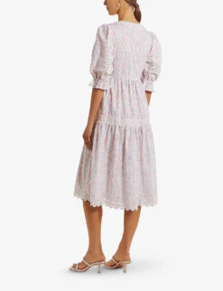 By Malina Amara Shell-print Cotton Midi Dress 7 By Malina Amara Shell-print Cotton Midi Dress -Whistles Closet Shop R03973272 CAPRICORALSBLUSH ALT03