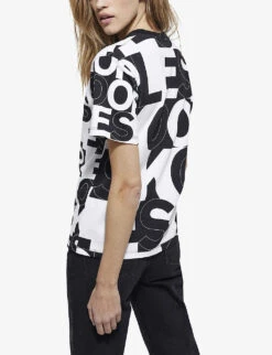 THE KOOPLES Logo-print Cotton-jersey T-shirt 8 THE KOOPLES Logo-print Cotton-jersey T-shirt -Whistles Closet Shop R03977136 BLA28 ALT03