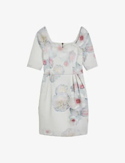 Ted Baker Lawana Floral-print Stretch-woven Mini Dress