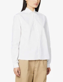 The Girlfriend A-line Organic-cotton Shirt -Whistles Closet Shop R03980436 WHITE ALT02