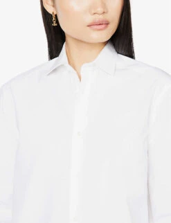 The Girlfriend A-line Organic-cotton Shirt -Whistles Closet Shop R03980436 WHITE ALT04