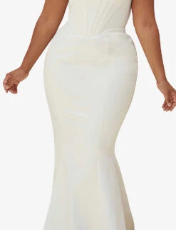 Ines Flared Satin Wedding Dress 9 Ines Flared Satin Wedding Dress -Whistles Closet Shop R03983460 IVORY ALT04