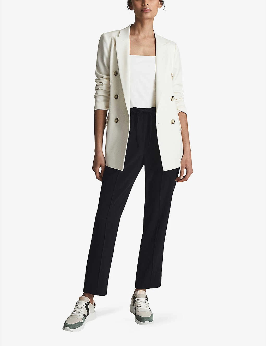 Reiss Hailey Drawstring-waist Tapered-leg Recycled Polyester-blend Trousers 2 Reiss Hailey Drawstring-waist Tapered-leg Recycled Polyester-blend Trousers - Image 2