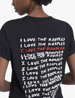 THE KOOPLES Slogan-print Cotton-jersey T-shirt 9 THE KOOPLES Slogan-print Cotton-jersey T-shirt -Whistles Closet Shop R03993478 BLA01 ALT04