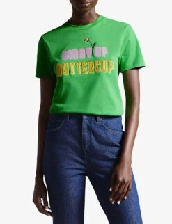 Ted Baker Gidden Graphic-print Cotton T-shirt 6 Ted Baker Gidden Graphic-print Cotton T-shirt -Whistles Closet Shop R03995502 GREEN ALT02