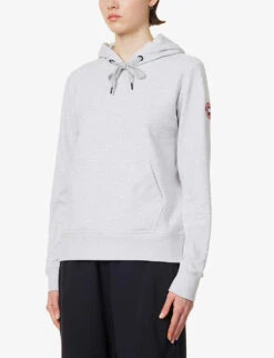 Canada Goose Muskoka Logo-embroidered Cotton-jersey Hoody 7 Canada Goose Muskoka Logo-embroidered Cotton-jersey Hoody -Whistles Closet Shop R03997820 SILVERBIRCHHEATHER ALT02