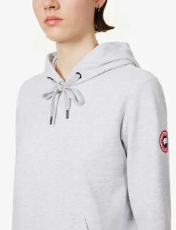 Canada Goose Muskoka Logo-embroidered Cotton-jersey Hoody 9 Canada Goose Muskoka Logo-embroidered Cotton-jersey Hoody -Whistles Closet Shop R03997820 SILVERBIRCHHEATHER ALT04