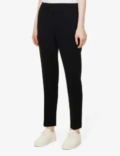 THEORY Treeca Relaxed-fit Straight-leg High-rise Woven Trousers 7 THEORY Treeca Relaxed-fit Straight-leg High-rise Woven Trousers -Whistles Closet Shop R04003345 BLACK ALT02