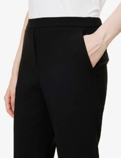 THEORY Treeca Relaxed-fit Straight-leg High-rise Woven Trousers 9 THEORY Treeca Relaxed-fit Straight-leg High-rise Woven Trousers -Whistles Closet Shop R04003345 BLACK ALT04