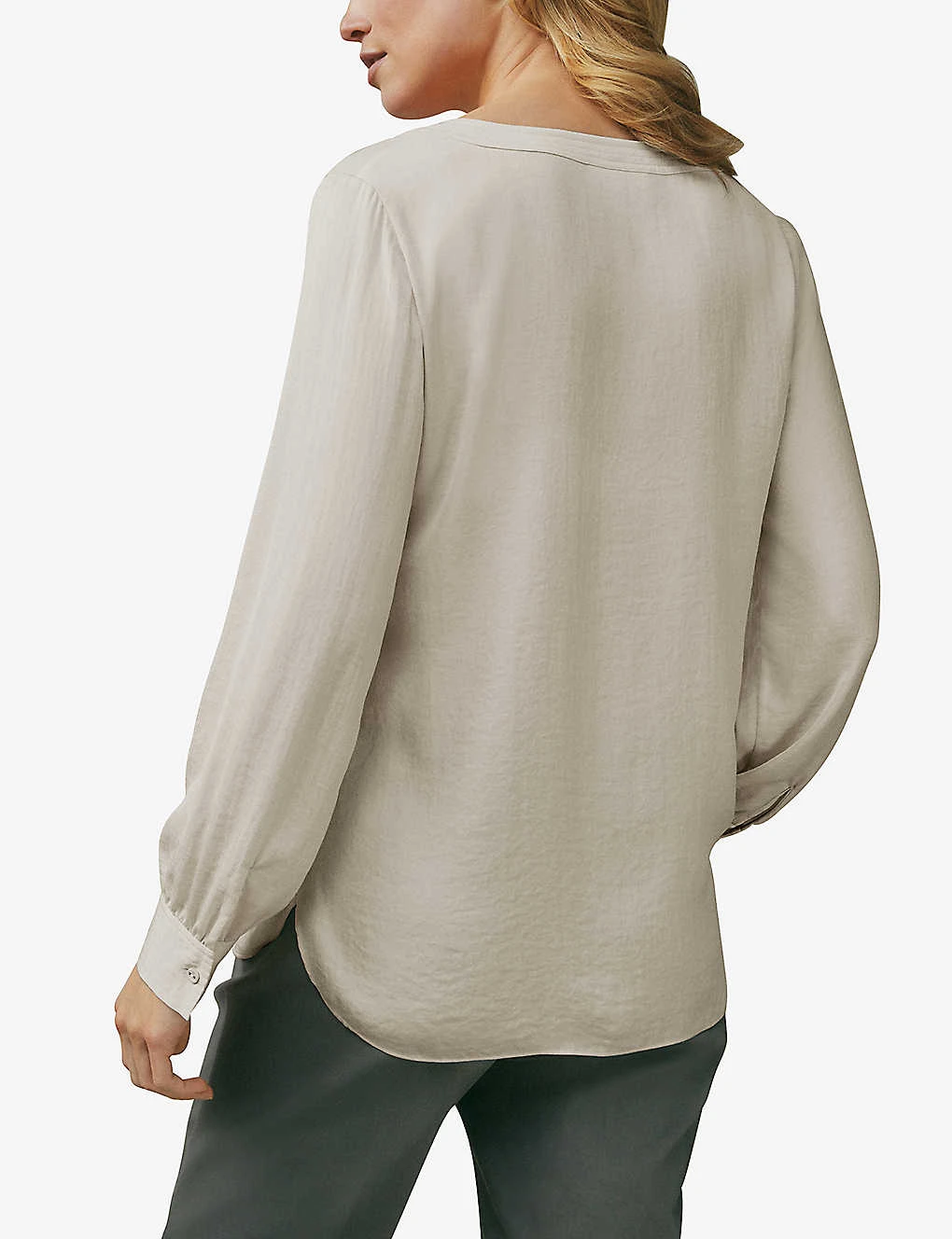 Button-down Collarless Recycled-polyester Shirt 4 Button-down Collarless Recycled-polyester Shirt - Image 4