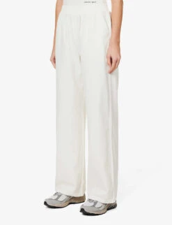 Wide-leg High-rise Cotton-poplin Trousers 7 Wide-leg High-rise Cotton-poplin Trousers -Whistles Closet Shop R04004012 WHITE ALT02