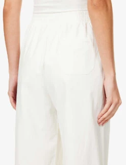 Wide-leg High-rise Cotton-poplin Trousers 9 Wide-leg High-rise Cotton-poplin Trousers -Whistles Closet Shop R04004012 WHITE ALT04