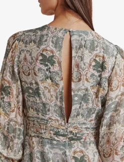 By Malina Meadow Graphic-print Woven Maxi Dress -Whistles Closet Shop R04005516 VILLAVERDE ALT04