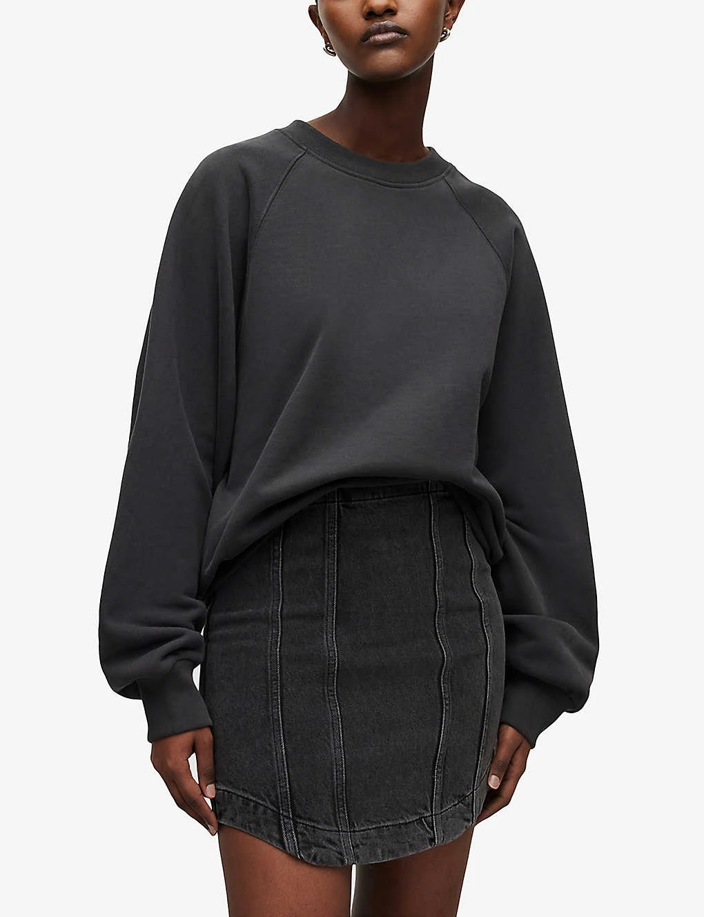 AllSaints Cygni Cut-out Organic-cotton Sweatshirt 3 AllSaints Cygni Cut-out Organic-cotton Sweatshirt - Image 3