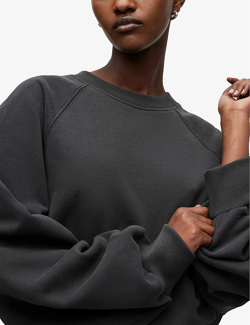 AllSaints Cygni Cut-out Organic-cotton Sweatshirt 5 AllSaints Cygni Cut-out Organic-cotton Sweatshirt - Image 5