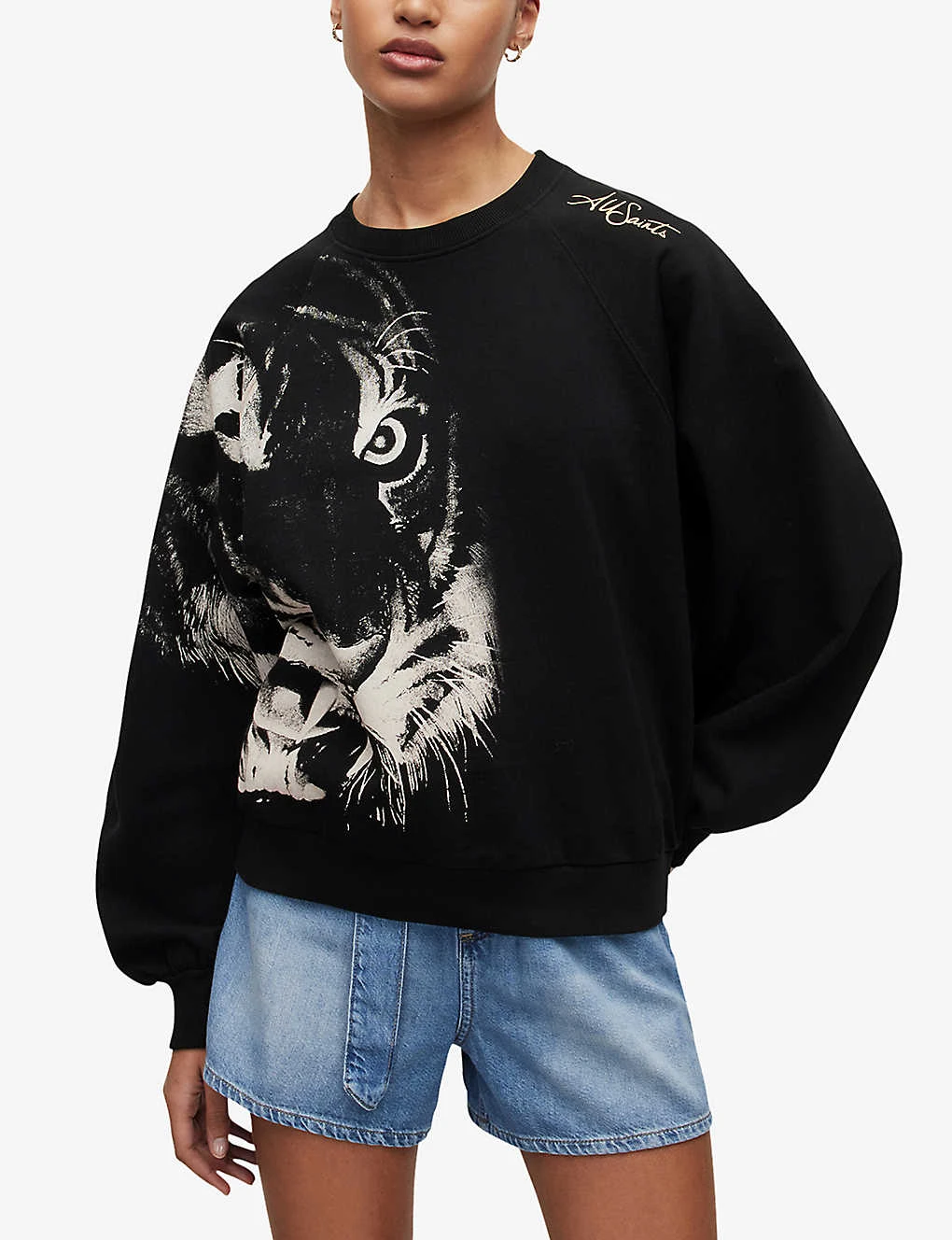 AllSaints Turin Cygni Graphic-print Cotton And Recycled Polyester-blend Sweatshirt 3 AllSaints Turin Cygni Graphic-print Cotton And Recycled Polyester-blend Sweatshirt - Image 3