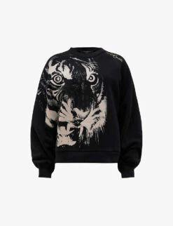 AllSaints Turin Cygni Graphic-print Cotton And Recycled Polyester-blend Sweatshirt