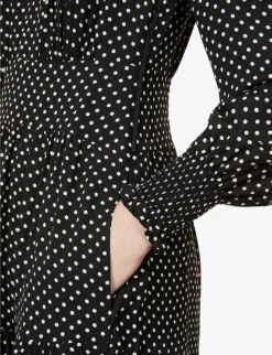 ME AND EM Puff-sleeve Polka-dot Silk-crepe Maxi Dress 9 ME AND EM Puff-sleeve Polka-dot Silk-crepe Maxi Dress -Whistles Closet Shop R04010076 BLACKCREAM ALT04