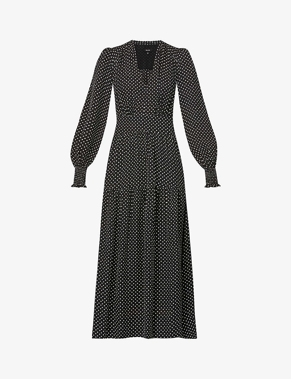 ME AND EM Puff-sleeve Polka-dot Silk-crepe Maxi Dress 1 ME AND EM Puff-sleeve Polka-dot Silk-crepe Maxi Dress